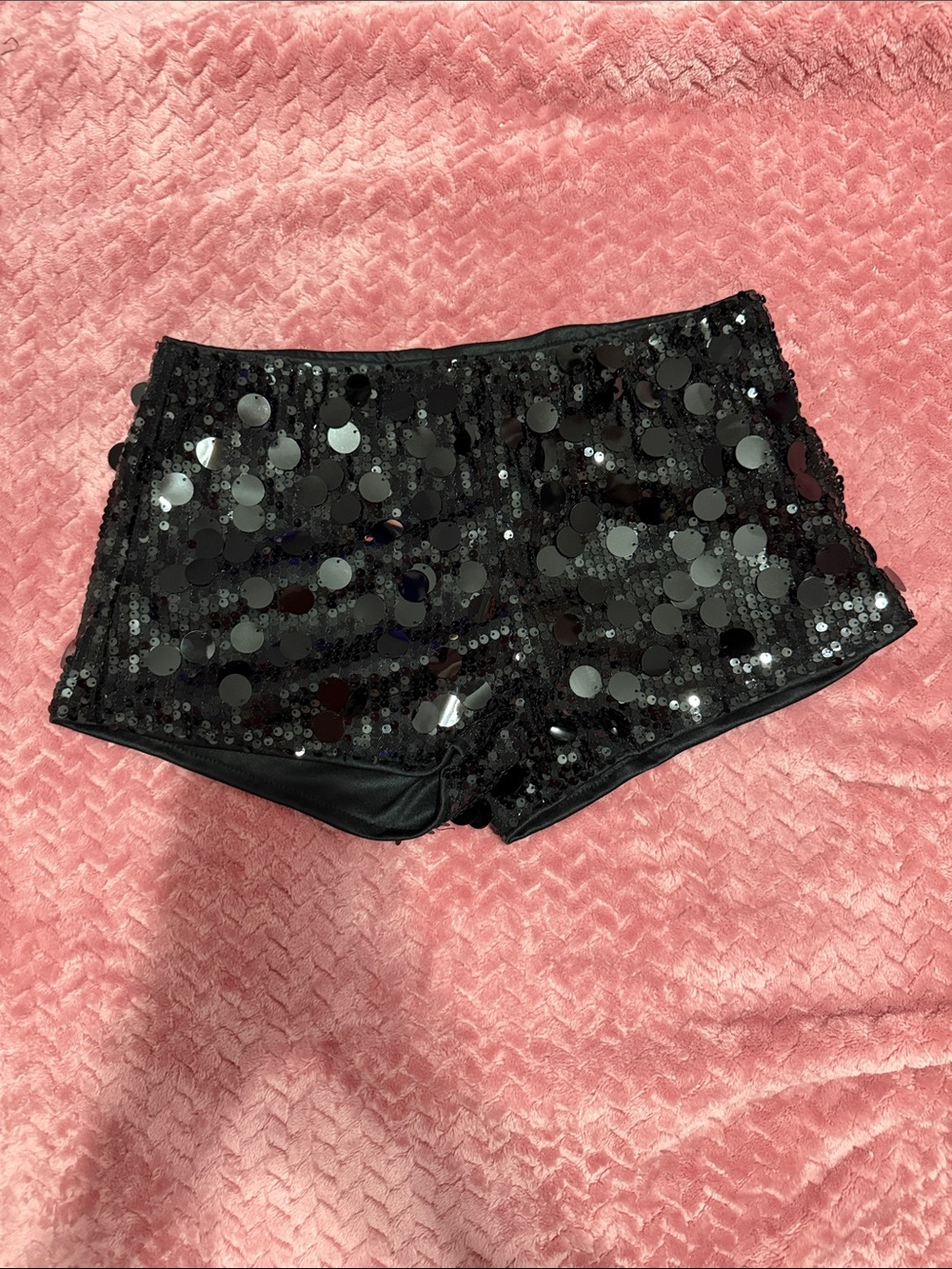ROMWE Black Sequin Shorts